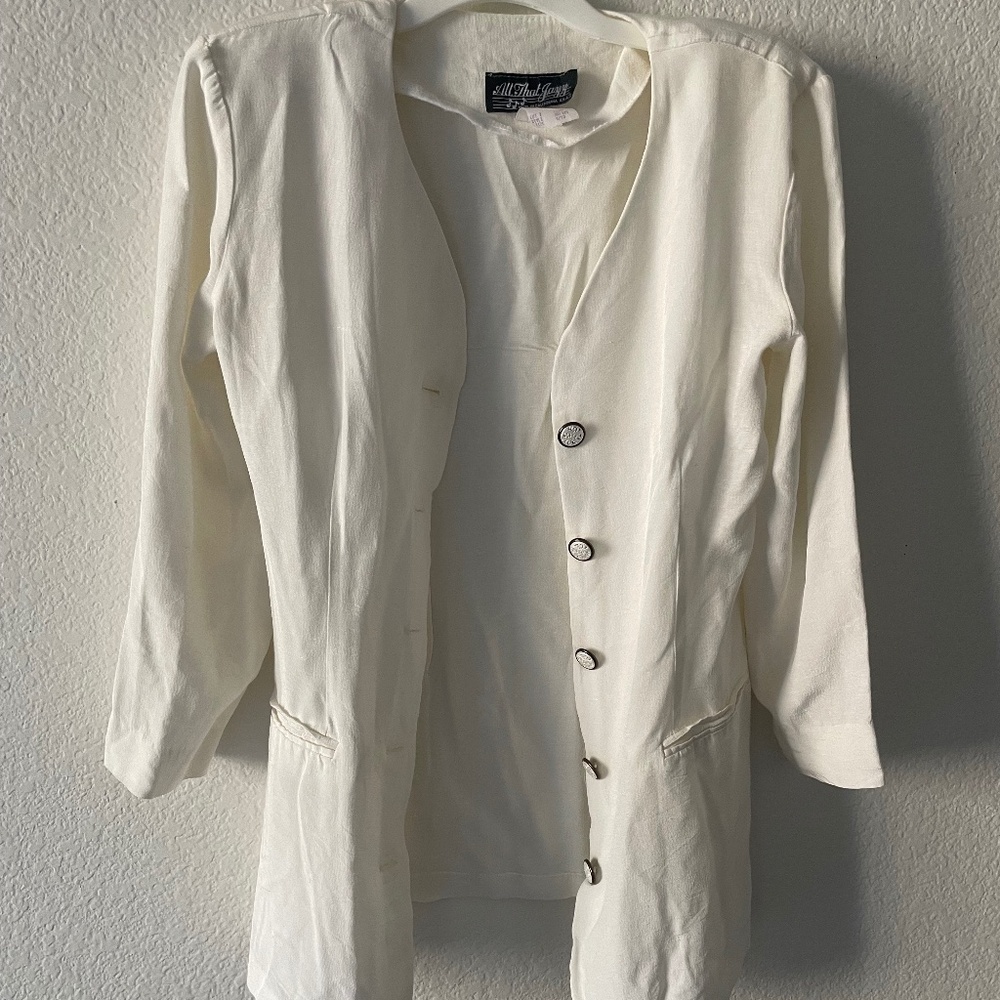 Vintage Classic Women’s White Blazer - Medium